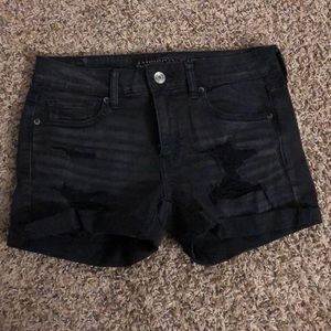 Ae black jean shorts